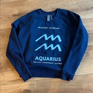 Anthropologie Navy Blue Aquarius Graphic Sweatshirt